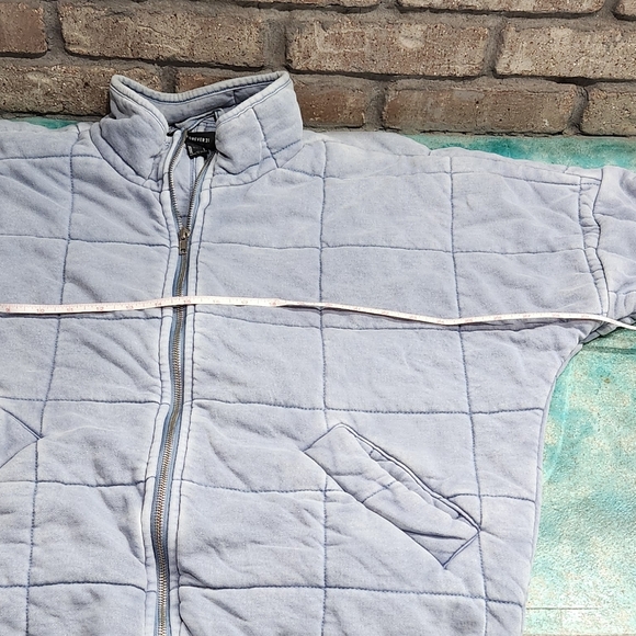 Forever 21 Light Blue Quilted Jacket, Small, EUC. - Picture 7 of 8